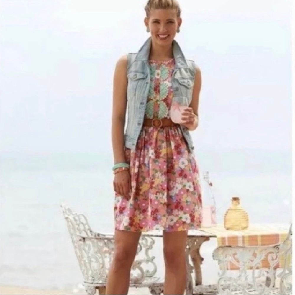 MATILDA JANE Sleeveless Dress Pockets Spring Summer Floral NWT